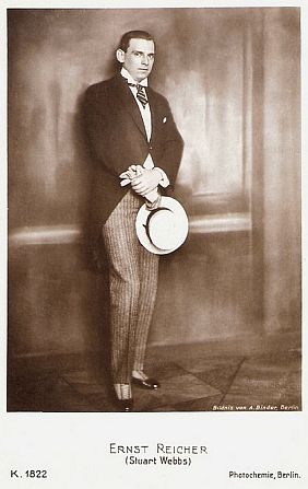 Ernst Reicher vor 1929; Urheber: Alexander Binder (1888–1929); Quelle: filmstarpostcards.blogspot.com; Photochemie-Karte Nr. 1822; Lizenz: gemeinfrei